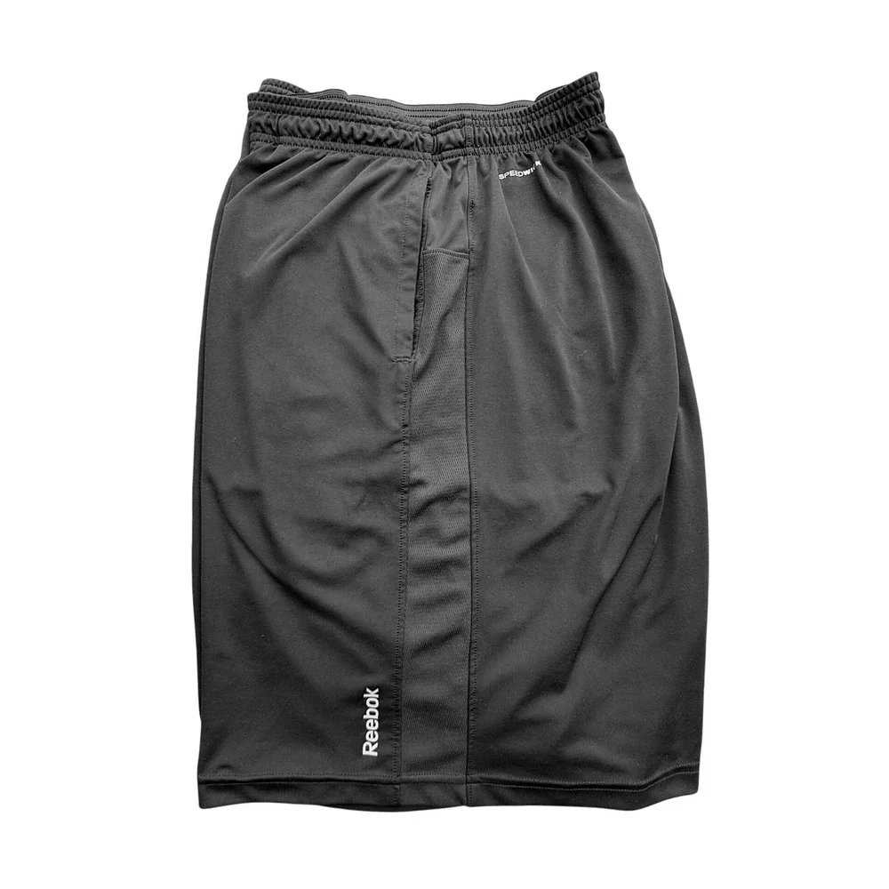 Reebok Mens 2XL Black Speedwick Athletic Shorts Pockets Drawstring Gym Mesh